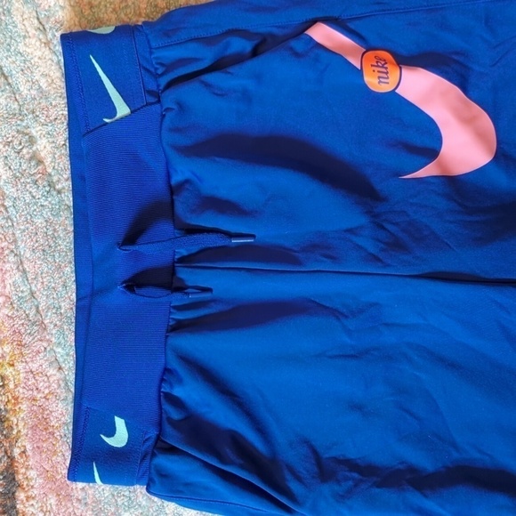 Nike Pants Athletic Pockets Logo Cobalt Blue Leg Zipper Girls Size Medium Track - Picture 4 of 9